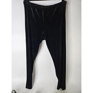Eileen Fisher Black Velvet Tapered Ankle Pants Size 1X Minimalist Soft Comfort